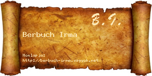 Berbuch Irma névjegykártya