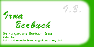 irma berbuch business card